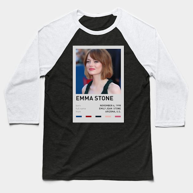 Emma Stone Baseball T-Shirt by sinluz